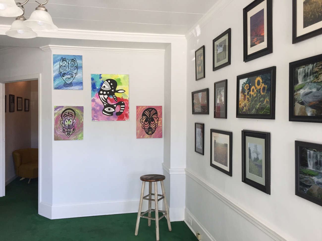 Local artwork on display and for sale in the gallery
