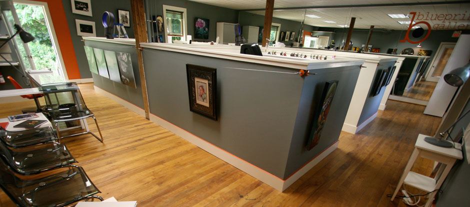 The front gallery at Cecilia's, hung with work by local artists